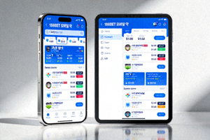 188BET 모바일 앱이 설치된 스마트폰과 태블릿 화면 예시